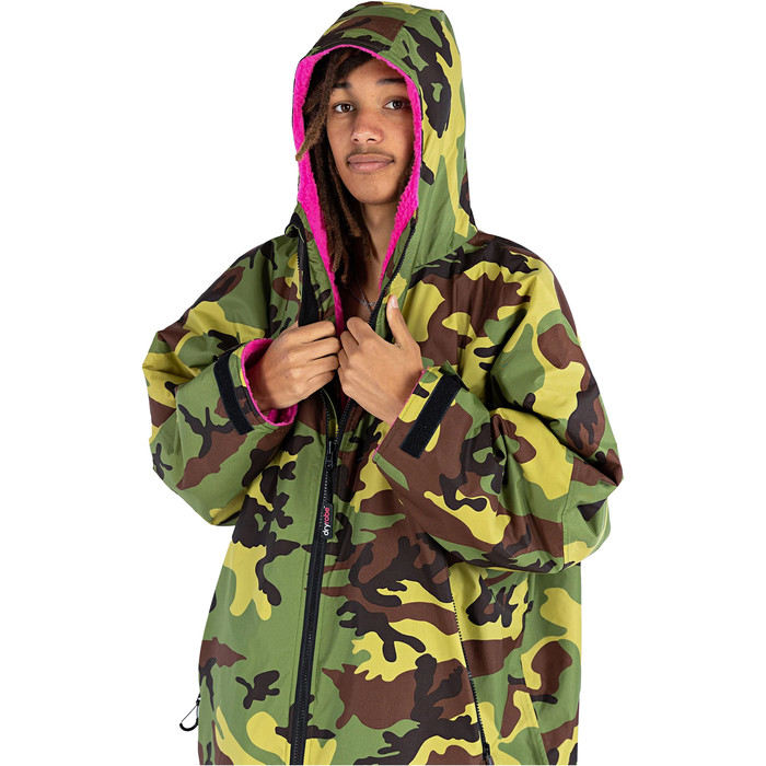 2024 Dryrobe Advance Long Sleeve Change Robe V3 DR104 - Camo / Pink